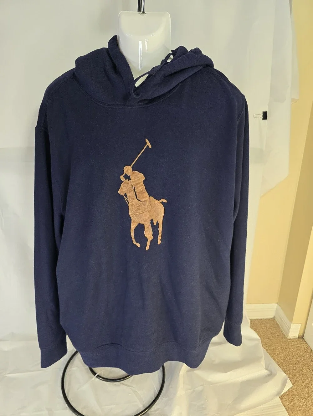 Polo Ralph Lauren Men's Navy Big Pony Polo Player Hoodie Sweatshirt XXL